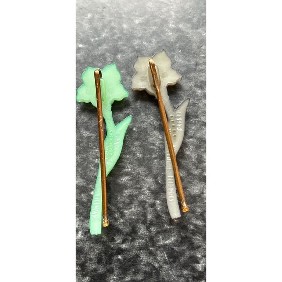 Vintage 1974 Lot Of 12 Lotus Flower Brooch/Bobbie Pin Buch + Deichmann Denmark - Picture 6 of 10